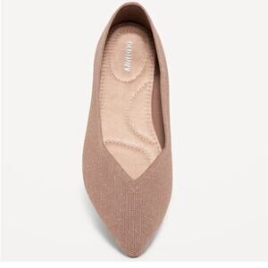 Old Navy Cocoa Fawn Soft-Knit Pointed-Toe Ballet Flats